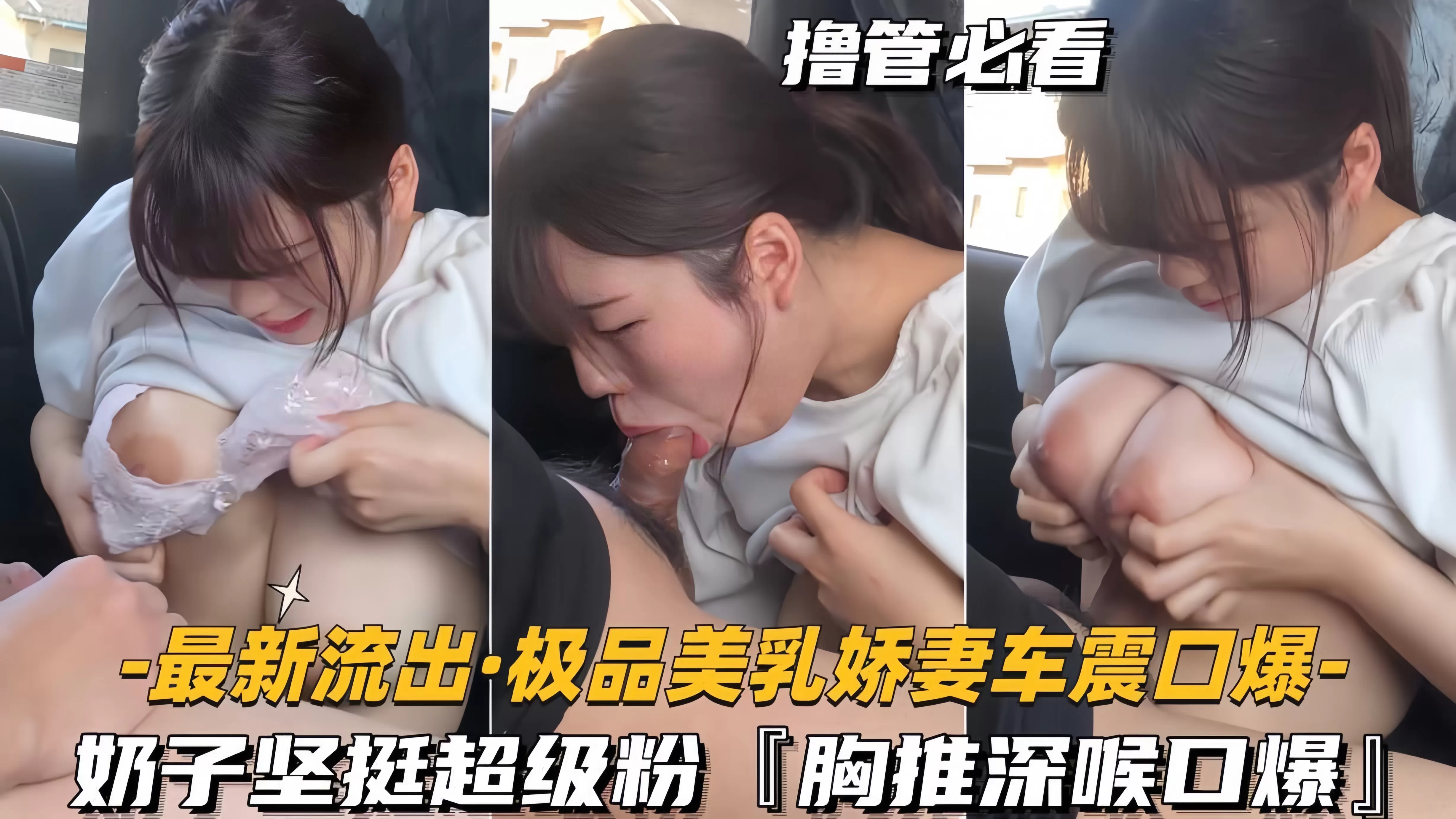 【最新泄密-极品美乳娇妻车震口爆】奶子坚挺超级粉,胸推深喉口爆